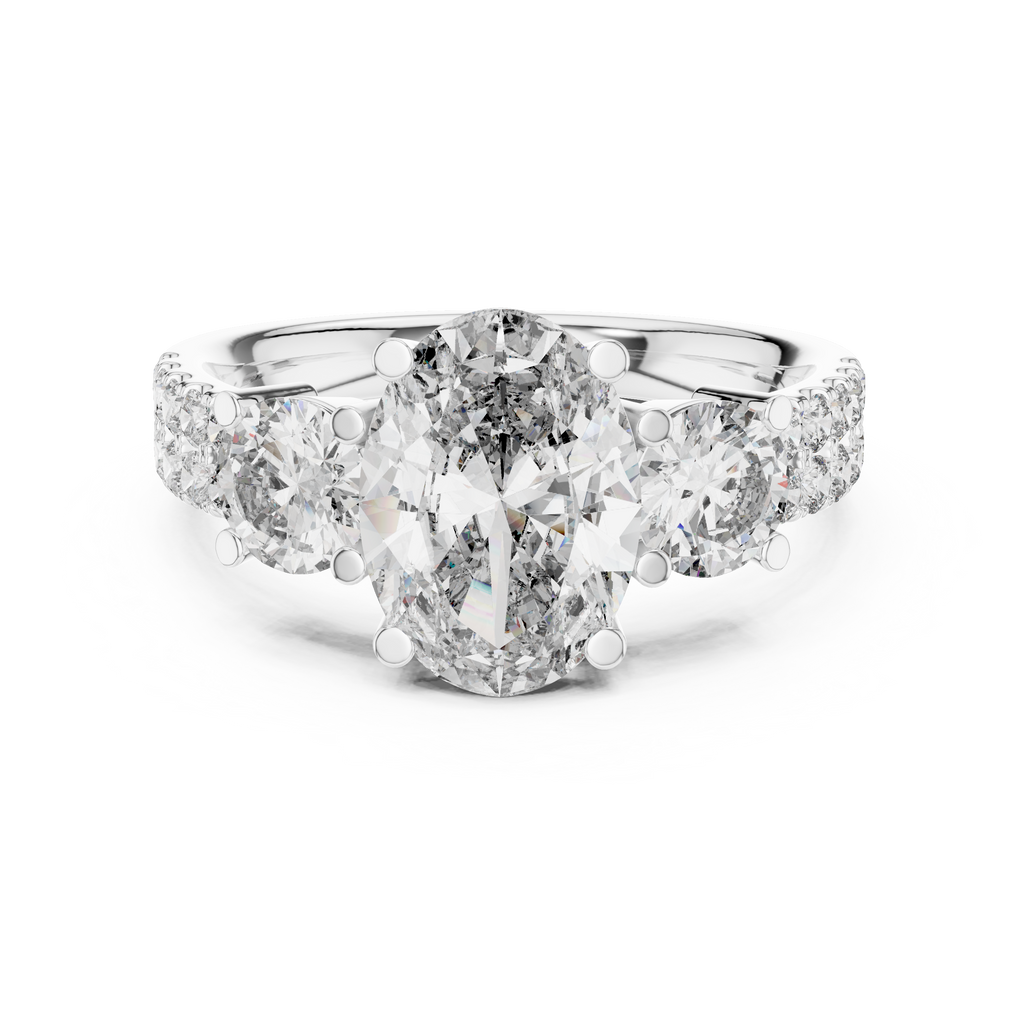 Oval Cut Three-Stone Diamond Ring My Store