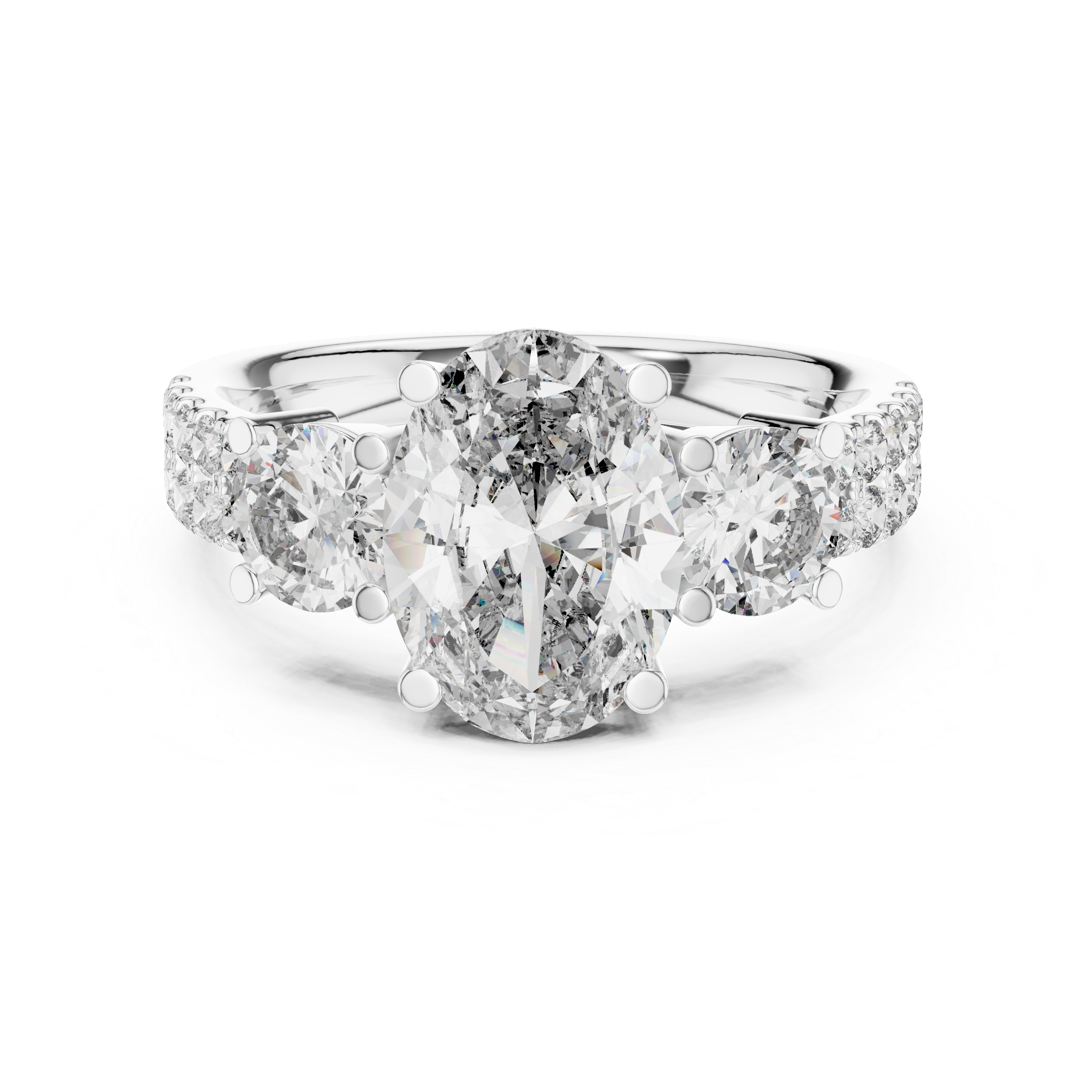 Oval Cut Three-Stone Diamond Ring My Store