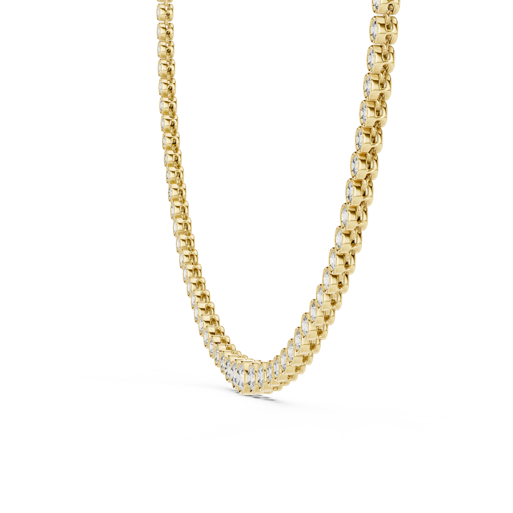 Classic Round-Cut Bezel Diamond Necklace 