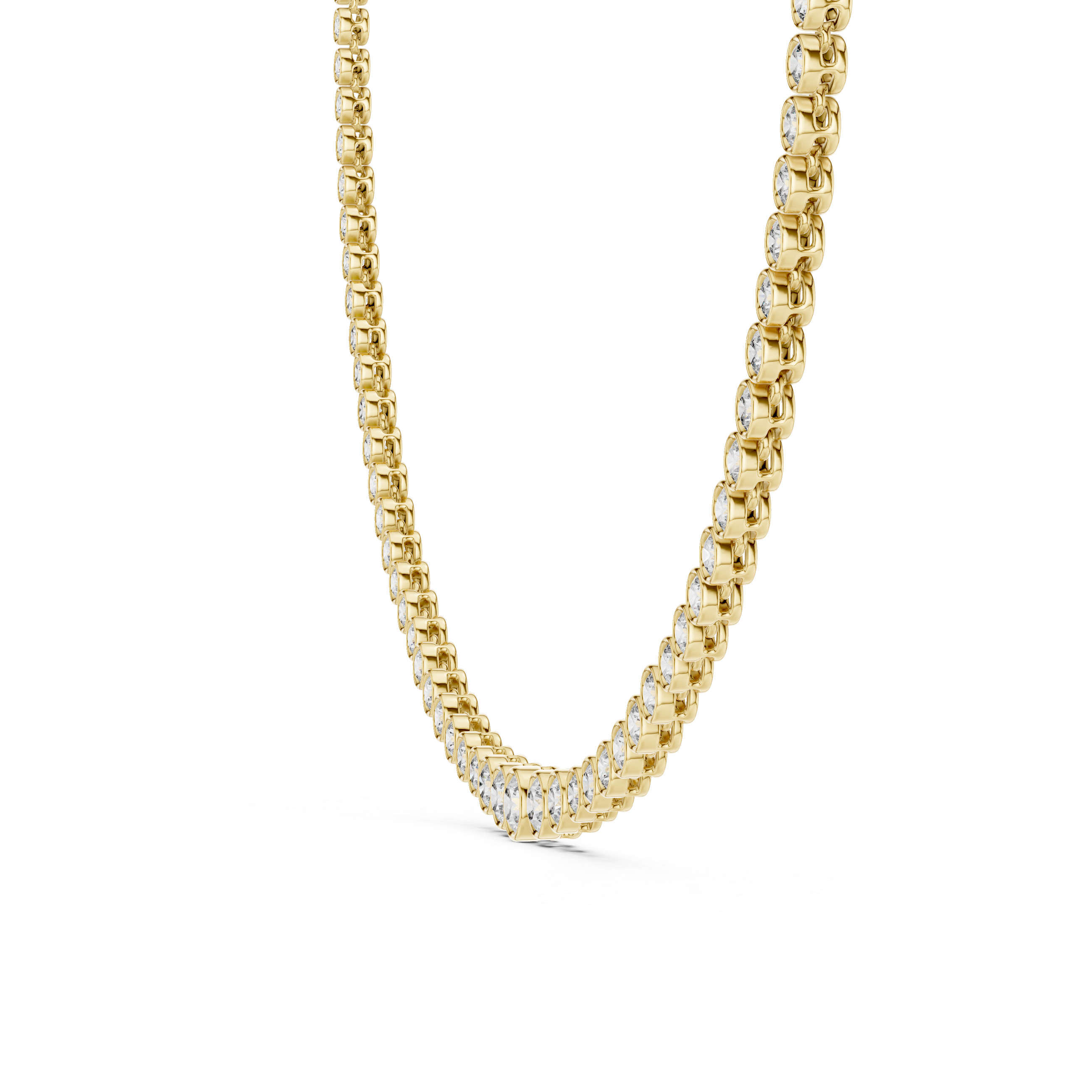 Classic Round-Cut Bezel Diamond Necklace 