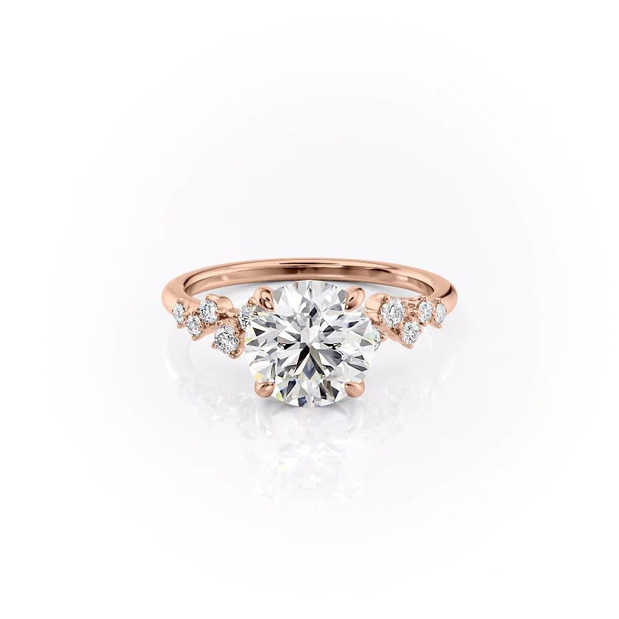 Round Brilliant Diamond Engagement Ring with Side Accents 