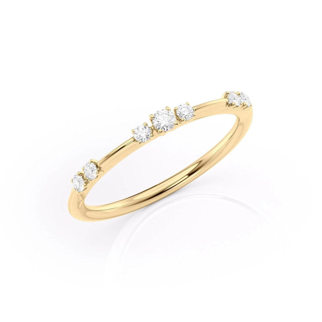 Round Cut Diamond Half Eternity Band 