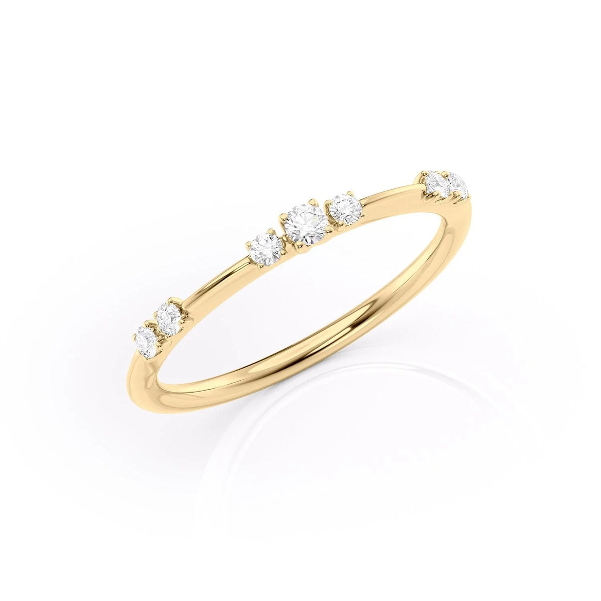 Round Cut Diamond Half Eternity Band 