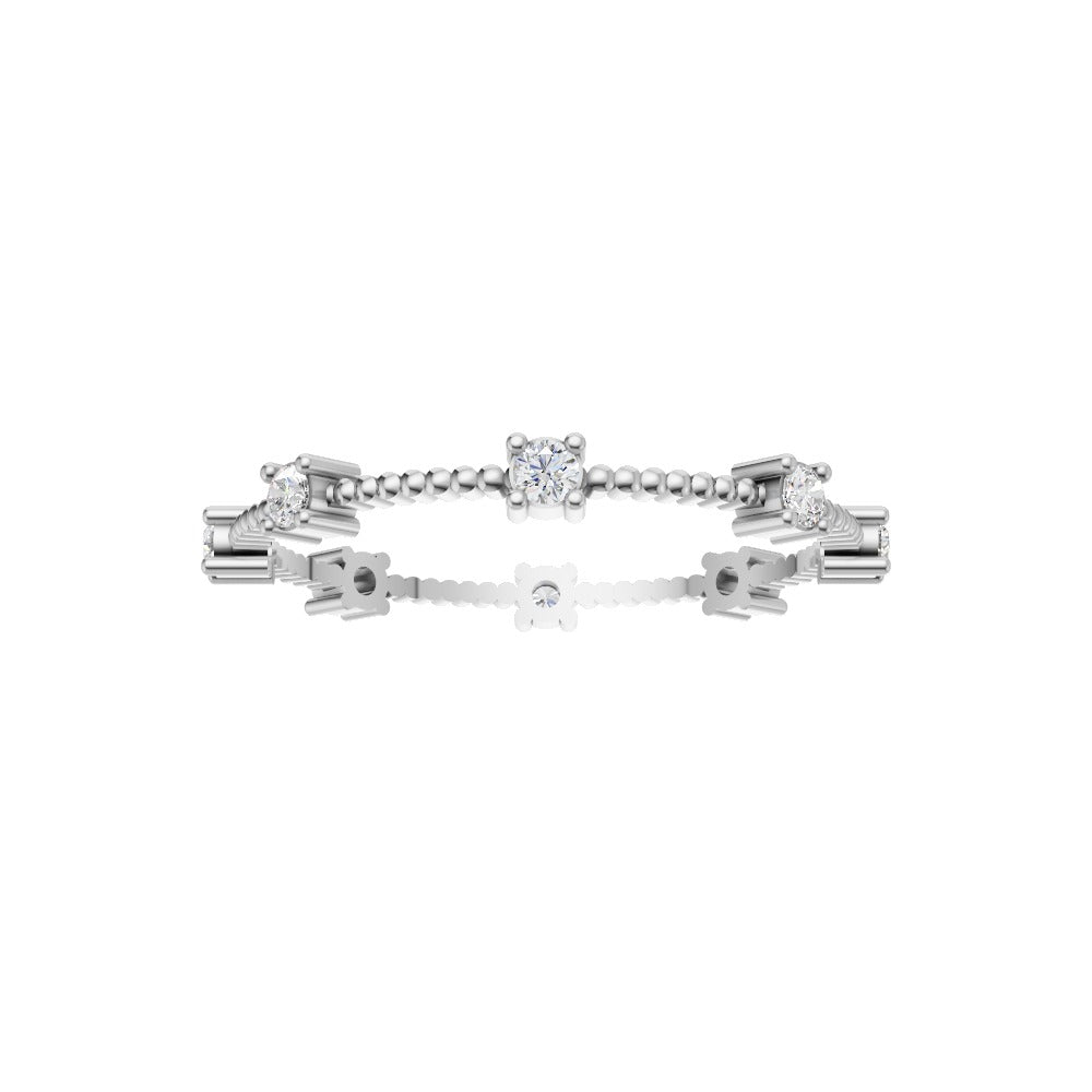 Round Sparkle Diamond Band Ring VENFORA