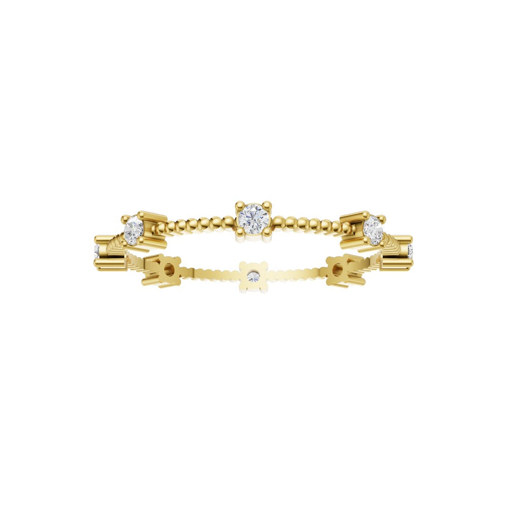 Round Sparkle Diamond Band Ring VENFORA