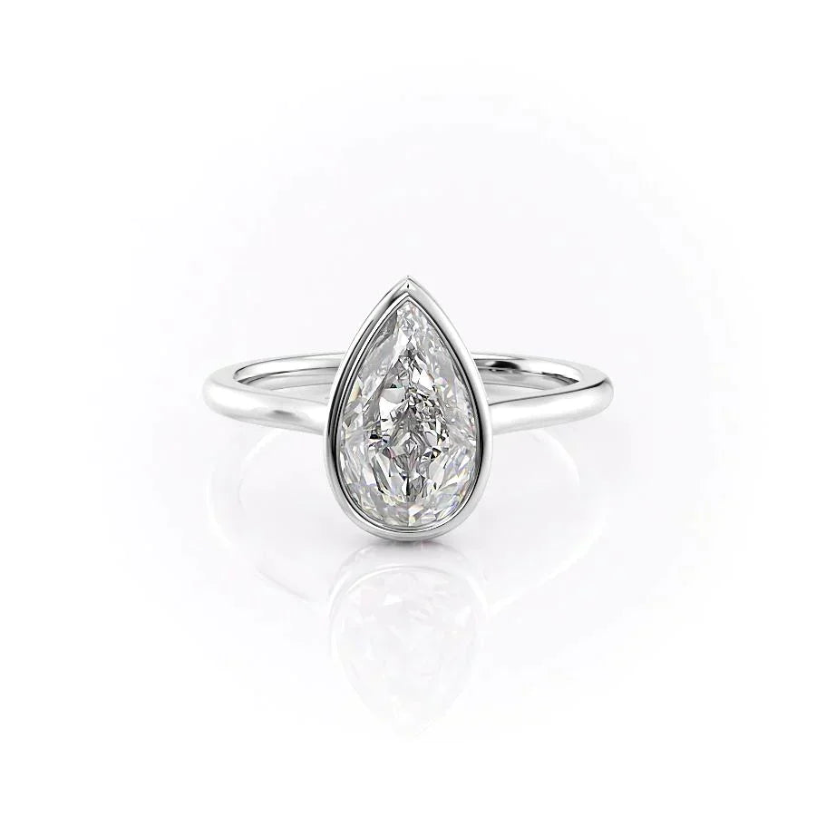 Pear Halo Diamond Engagement Ring in 18K Yellow Gold VENFORA