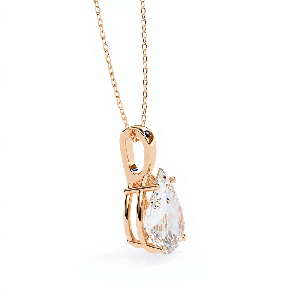 Pear Cut Solitaire Diamond Pendant Necklace My Store