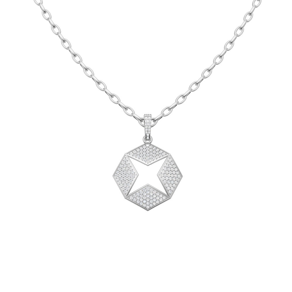 Iced Star Lab Grown Diamond Chain Pendant VENFORA