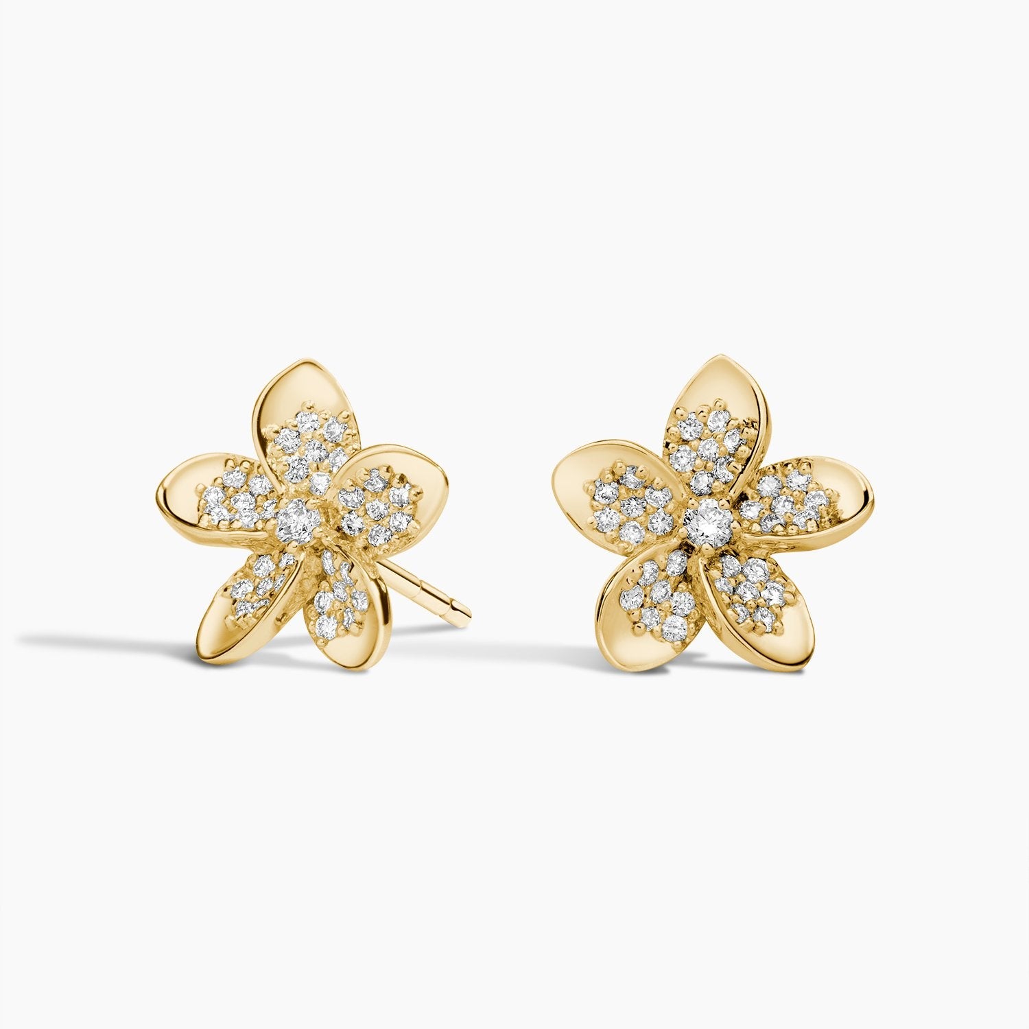 Blooming Radiance Diamond Flower Earrings in 14K Gold venfora
