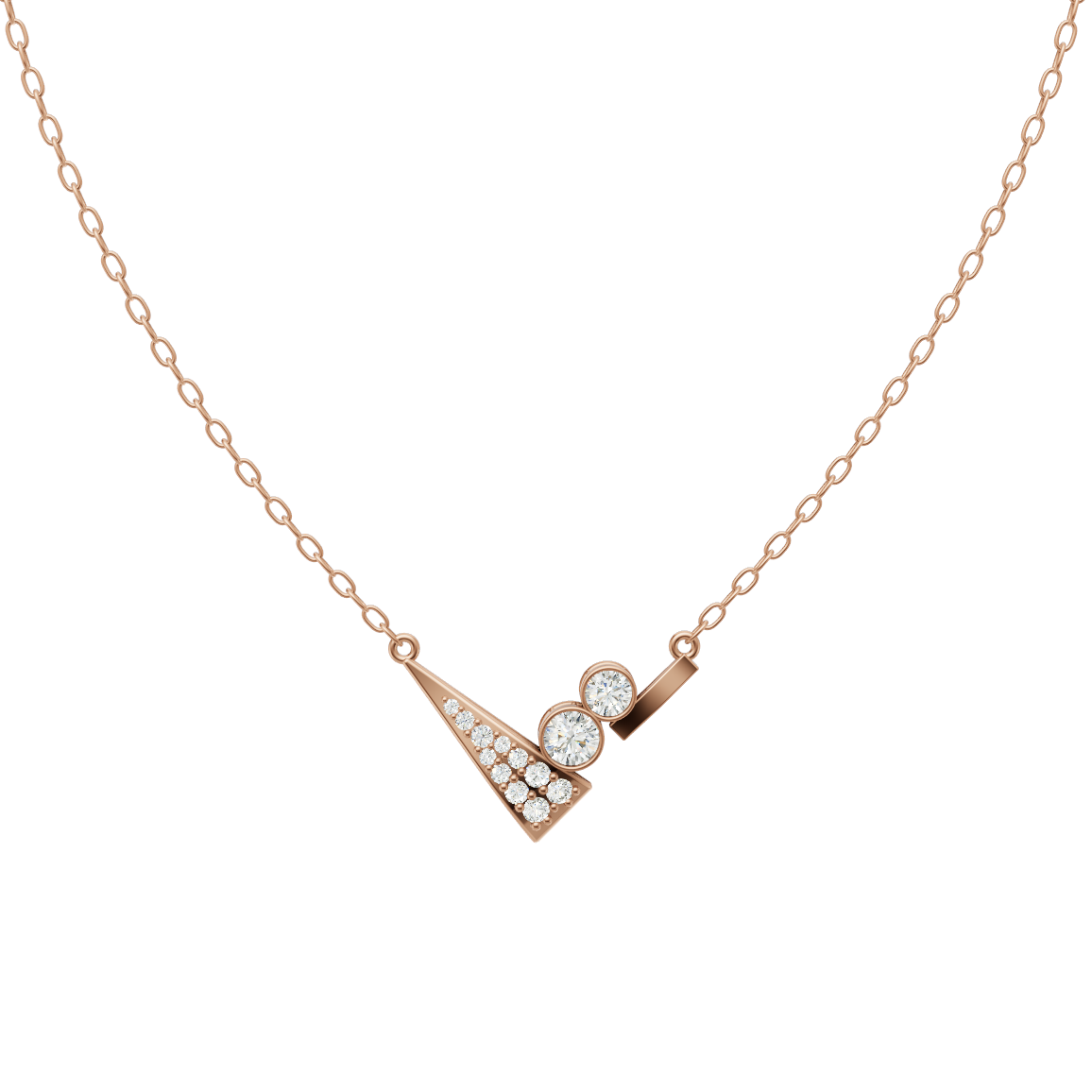 Modern V-Shine Diamond Pendant Chain VENFORA