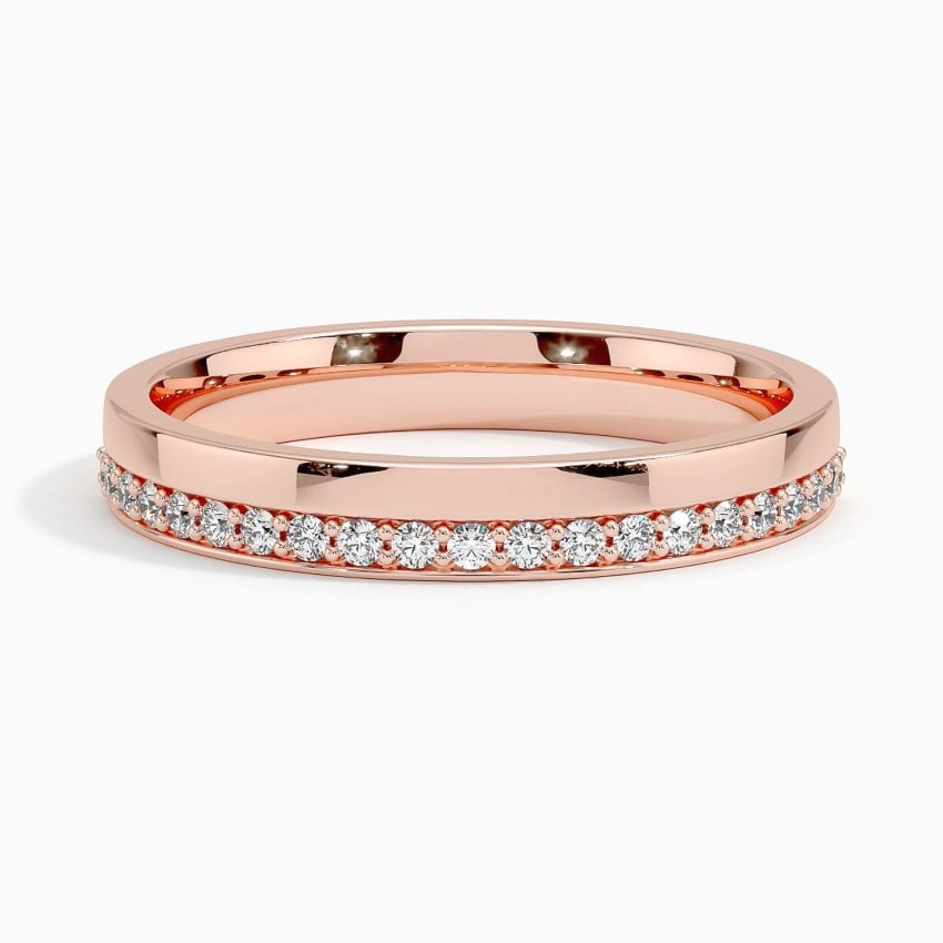 3mm Timeless Half-Pavé Diamond Band — White Gold Elegance My Store
