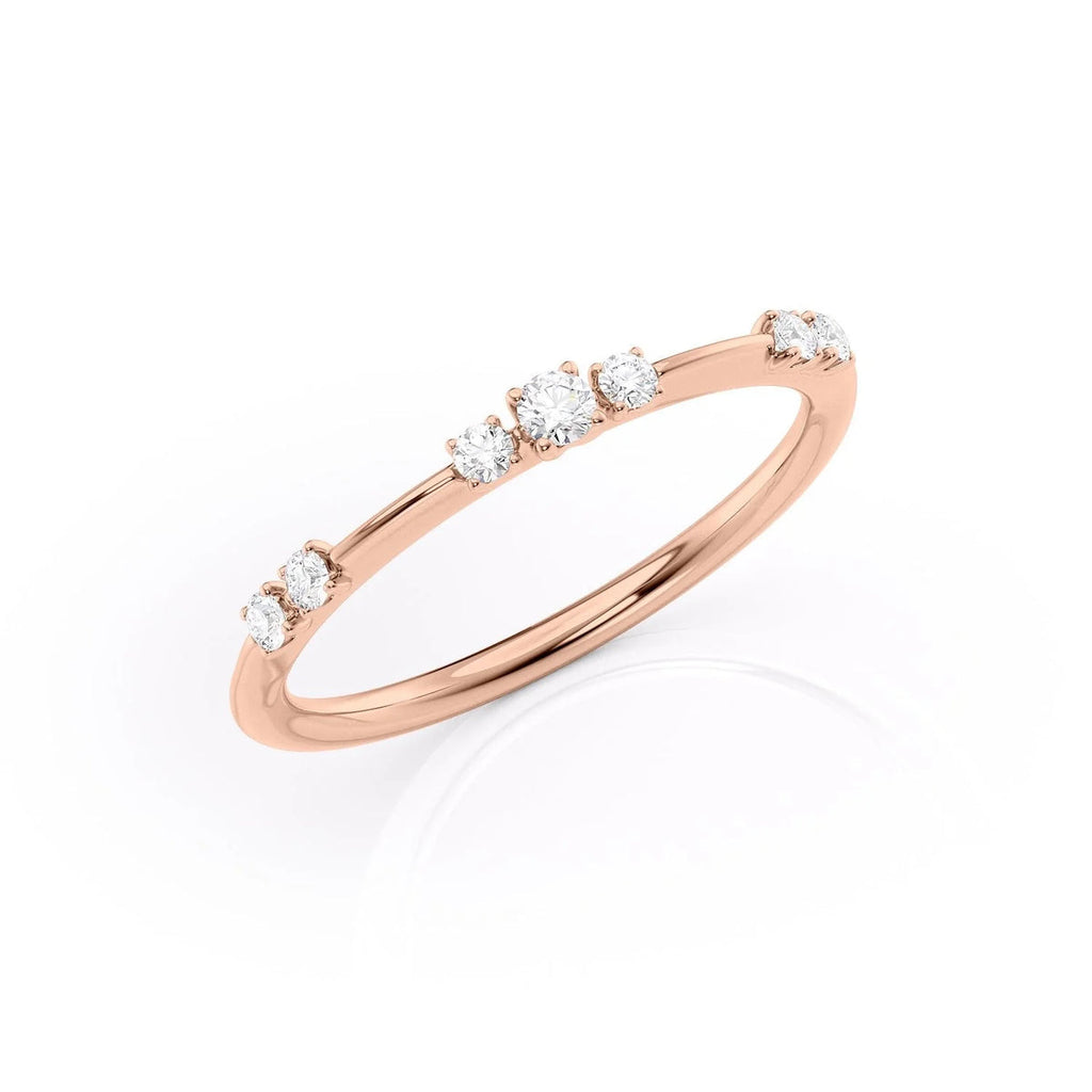 Round Cut Diamond Half Eternity Band 