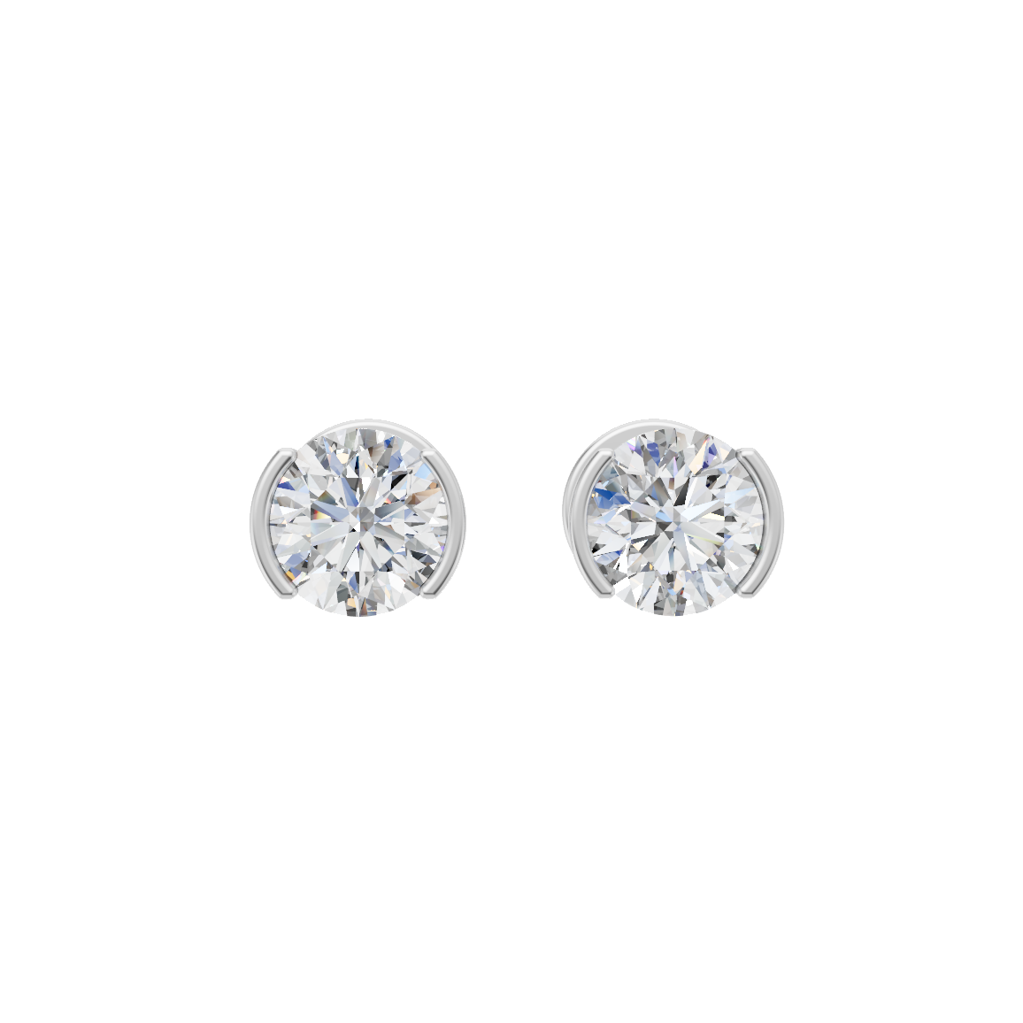 Round Cut Lab Grown Diamond Stud Earrings VENFORA