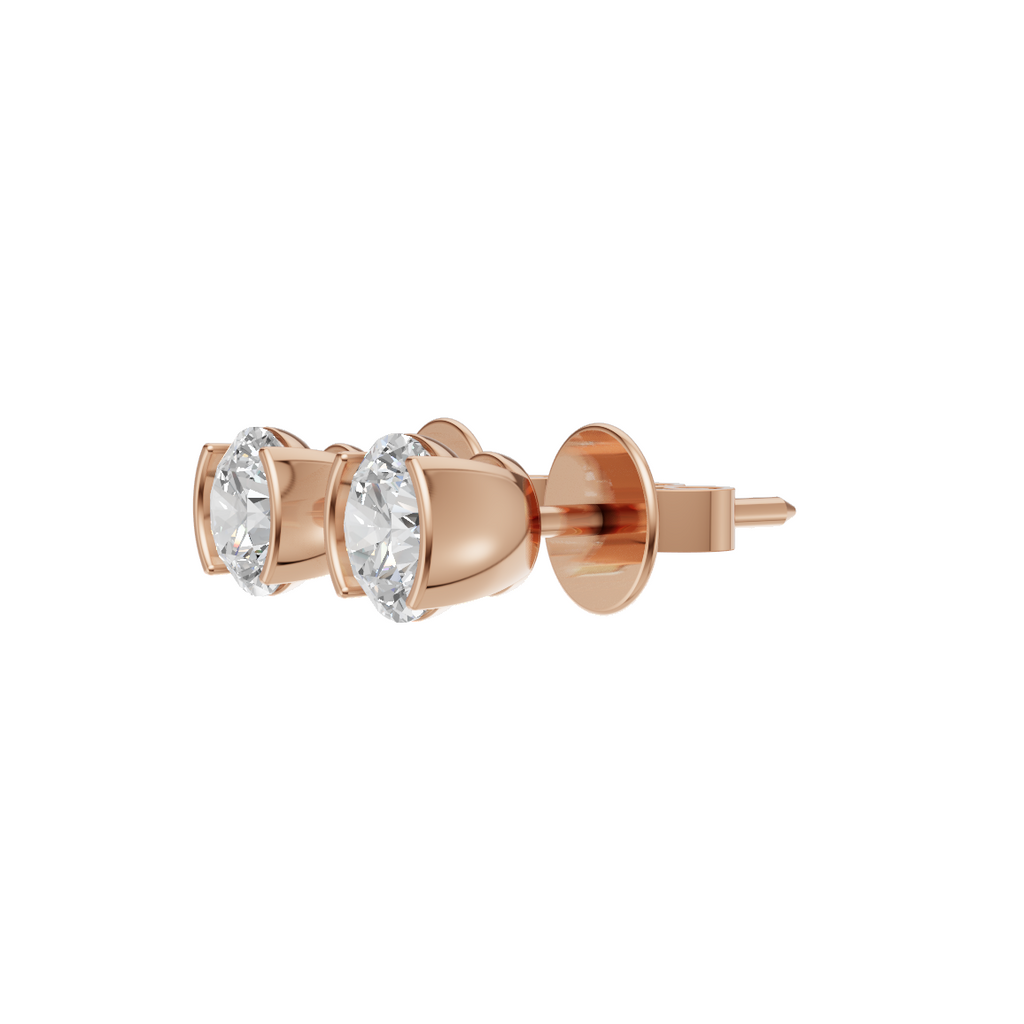 Round Cut Lab Grown Diamond Stud Earrings VENFORA