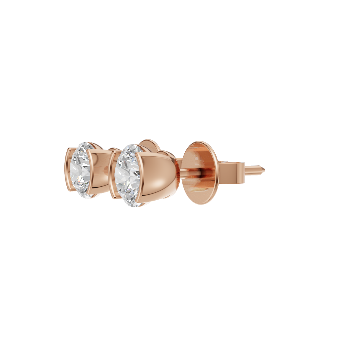 Round Cut Lab Grown Diamond Stud Earrings VENFORA