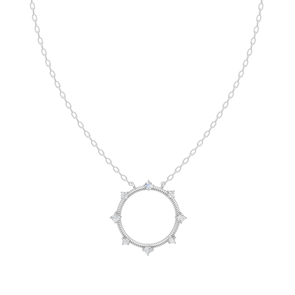 Elegant Celestial Circle Diamond Pendant Chain VENFORA