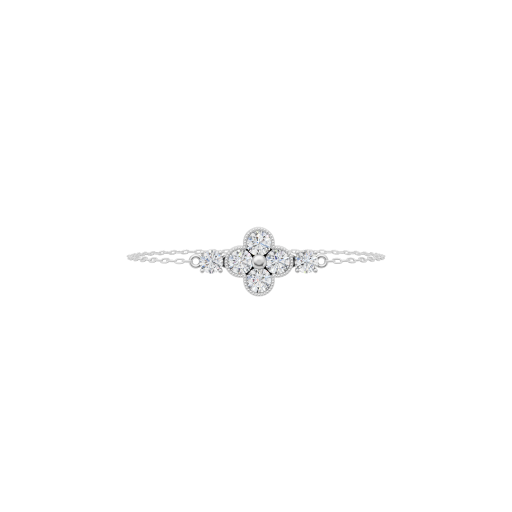 Floral Cluster Lab Grown Diamond Chain Bracelet VENFORA