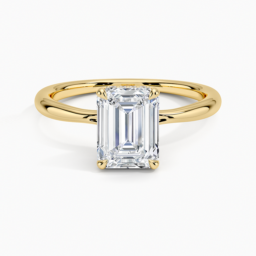 Emerald Cut Diamond Solitaire Engagement Ring 