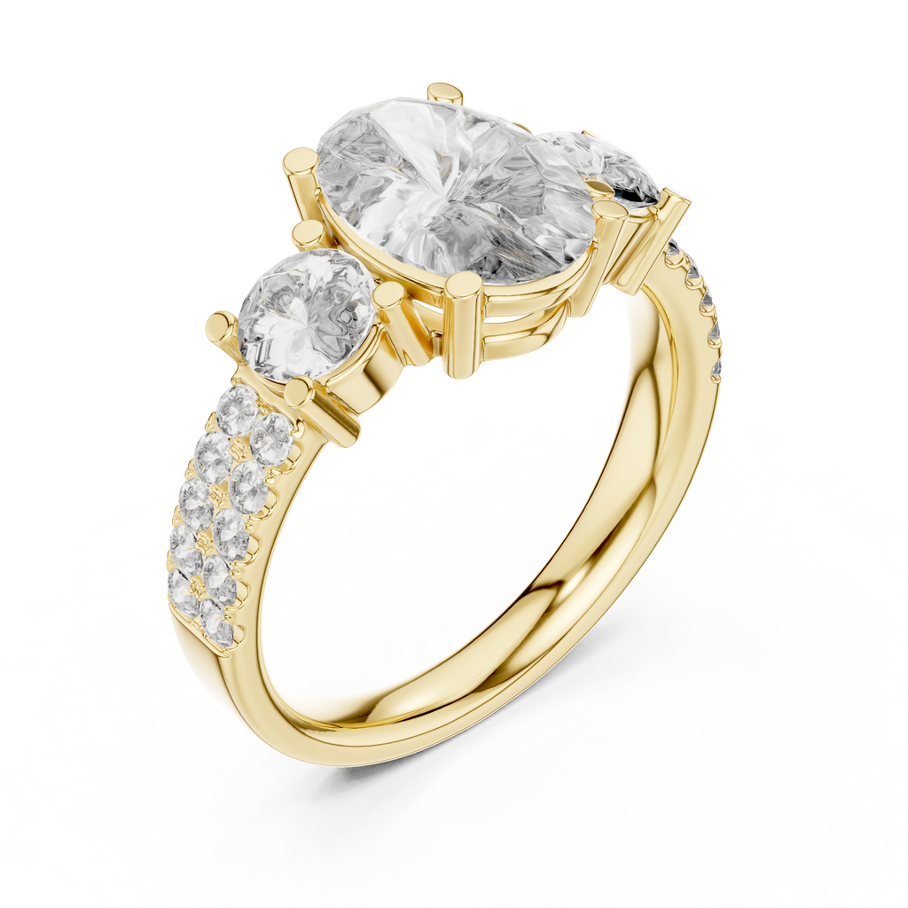 Oval Cut Three-Stone Diamond Ring 