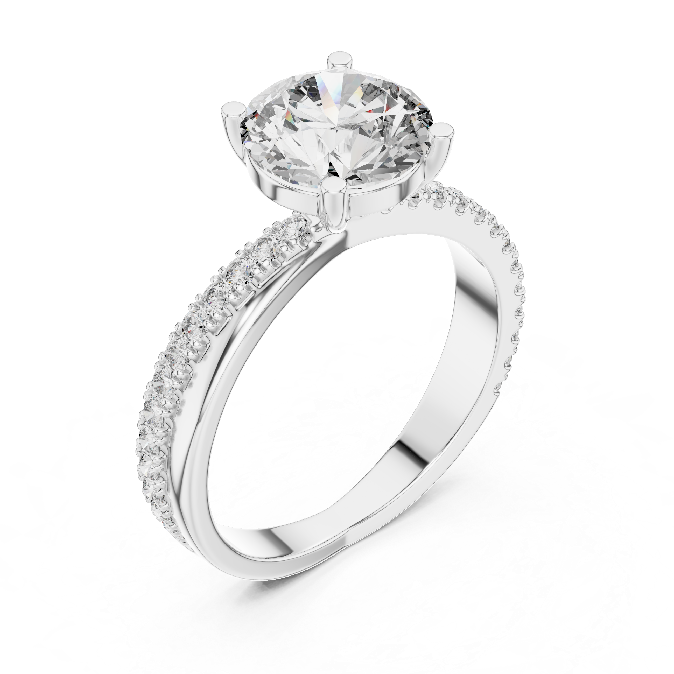 Round Brilliant Cut Solitaire Diamond Ring 