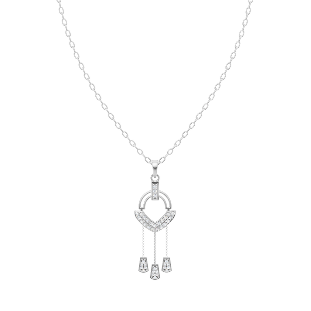Elegant Dangling Drop Diamond Pendant Chain VENFORA