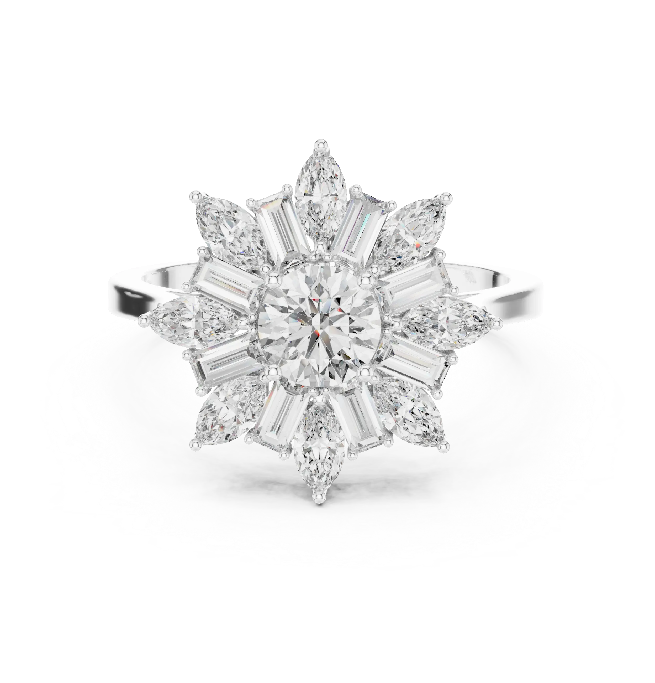 Sunburst Majesty Diamond Cocktail Ring – Golden Brilliance 