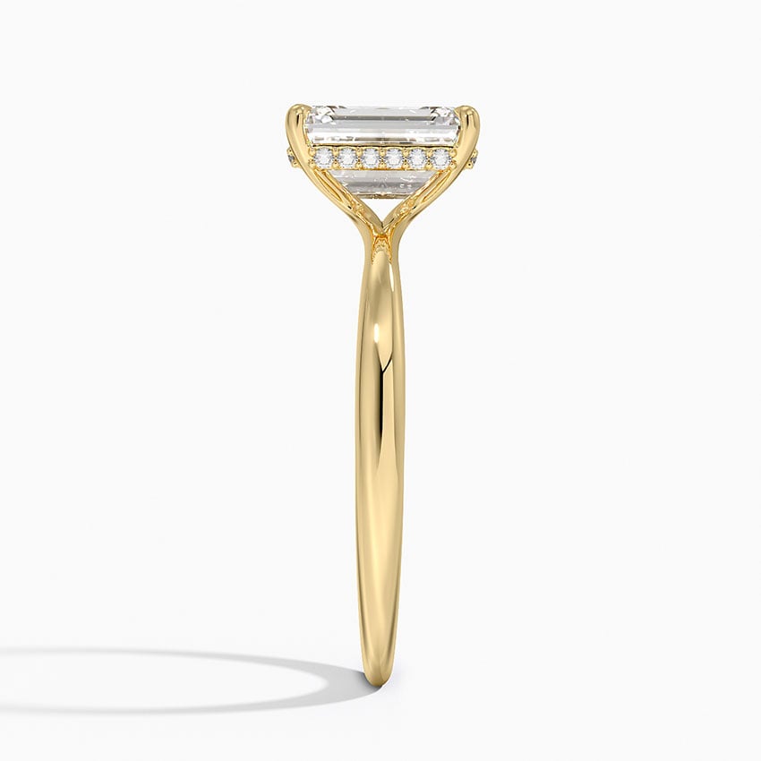 Emerald Cut Diamond Solitaire Engagement Ring 