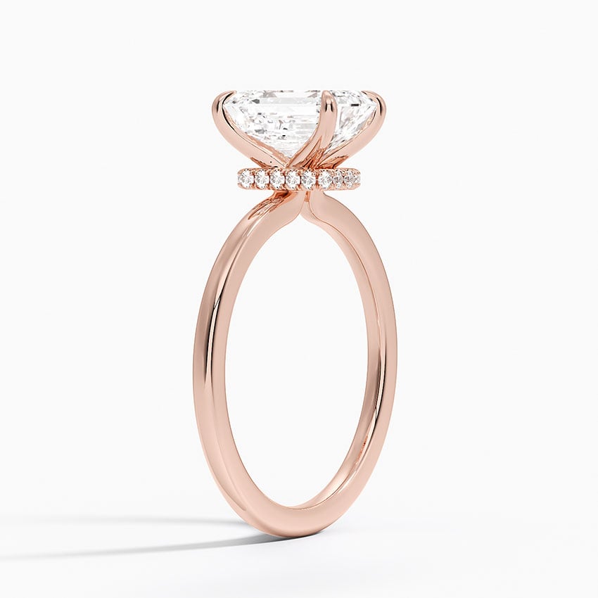 Emerald Cut Solitaire Diamond Engagement Ring 