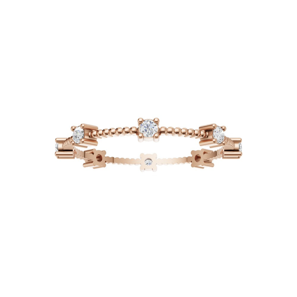 Round Sparkle Diamond Band Ring VENFORA