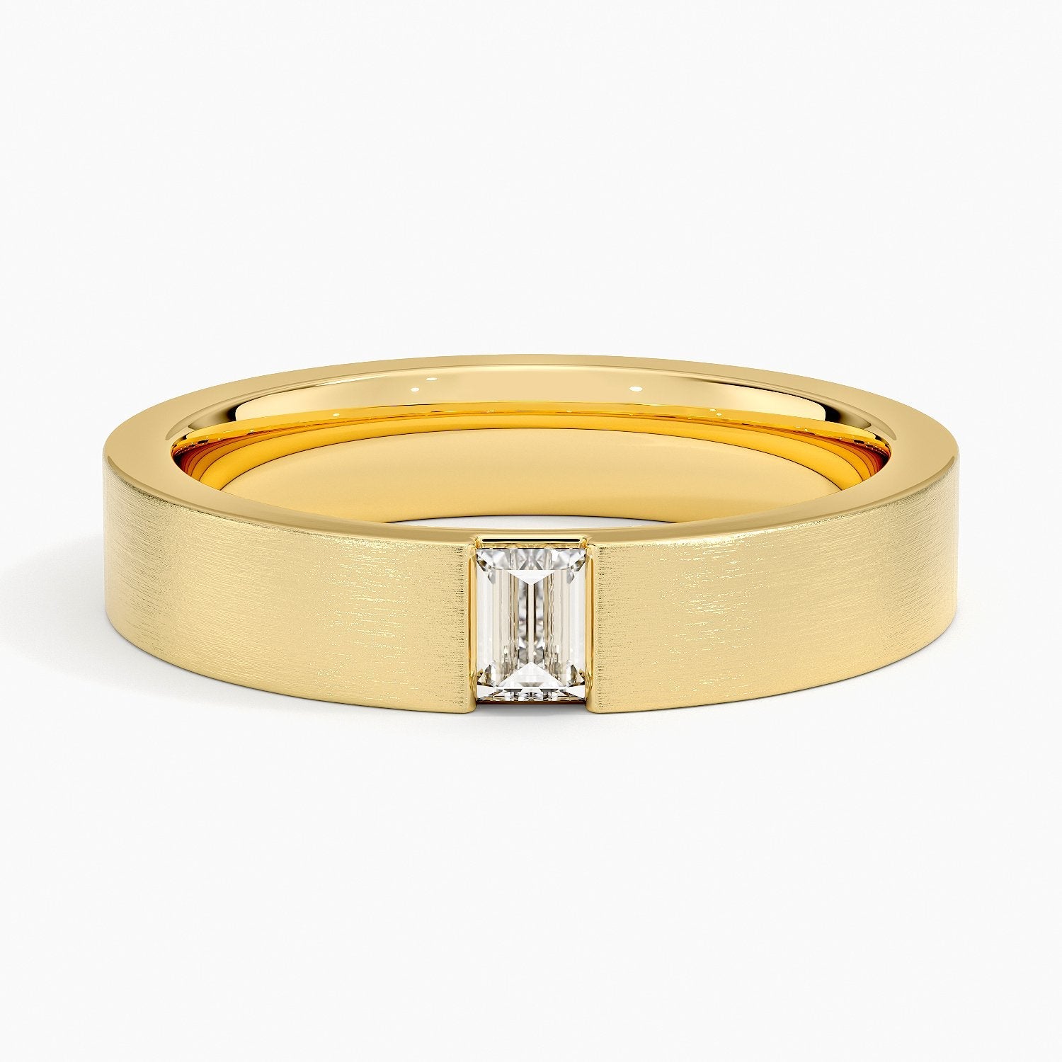 Modern Baguette Diamond Band in White Gold 