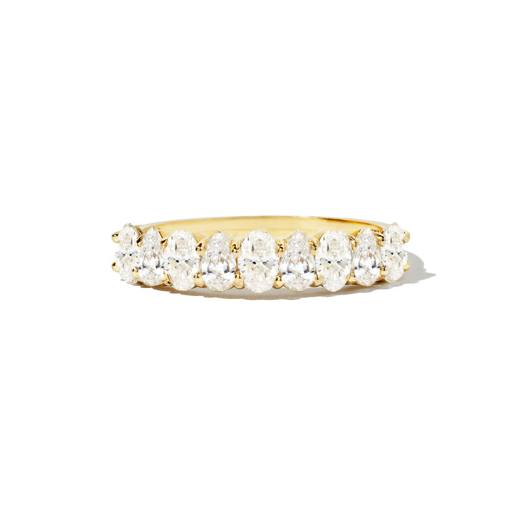 Elegant Oval And Pear Diamond Eternity Band Ring